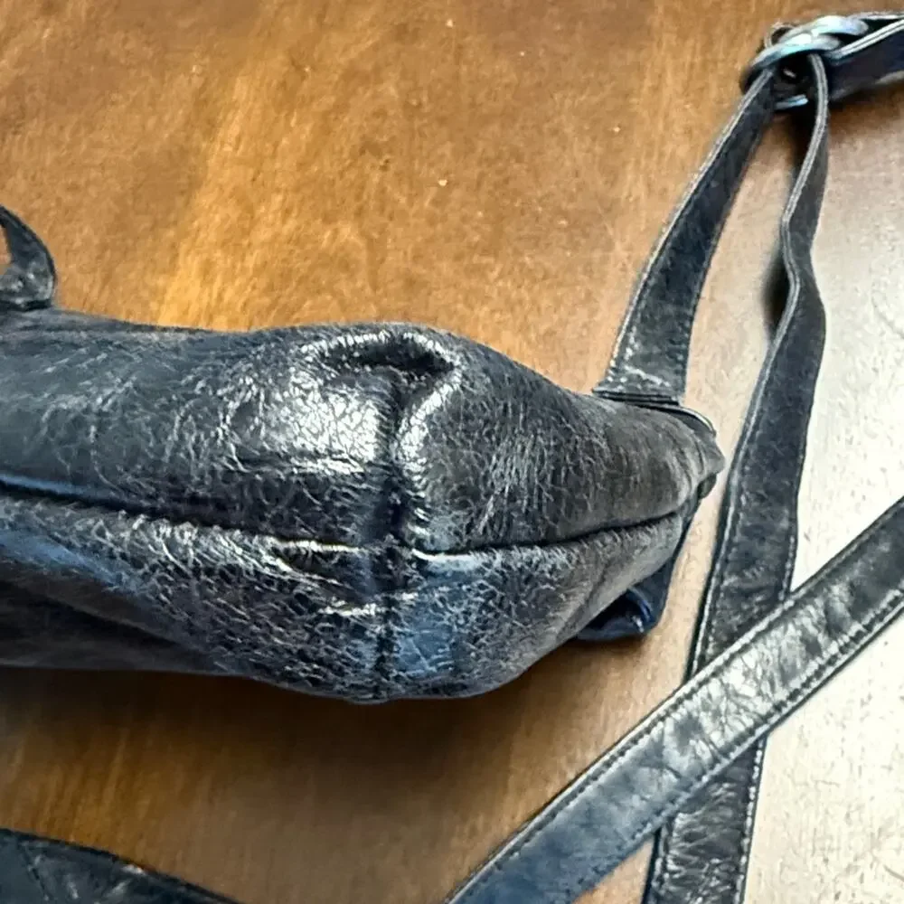 Hobo Annette Crossbody Black Worn In Leather Crossbody Bag